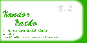 nandor matko business card